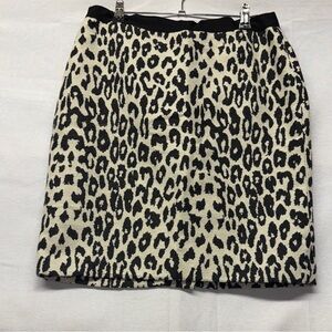 Ann Taylor Black and Cream Animal Print Pencil Skirt size 4
